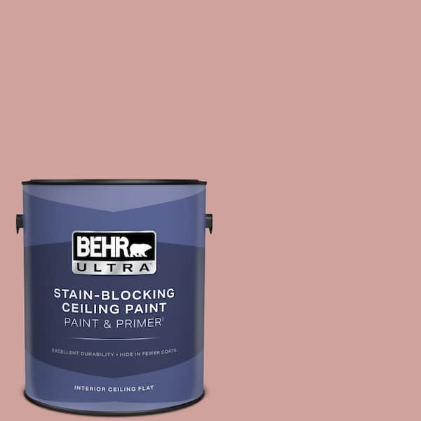 BEHR ULTRA 1 gal. #S150-3 Rose Pottery Ceiling Flat Interior Paint with Primer