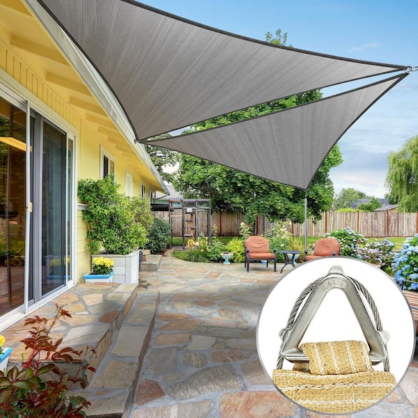 18 ft. x 18 ft. x 18 ft. Triangle Pro Ring Sun Shade Sail with