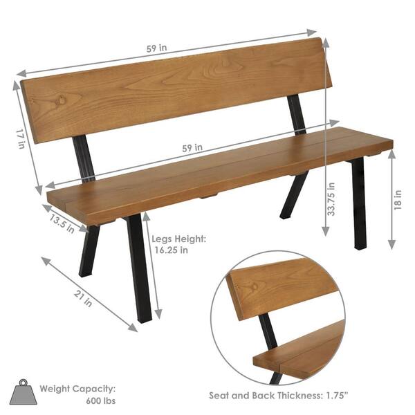 Sunnydaze European Chestnut Wood Patio Bench DMR-928 - The