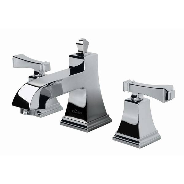 Pegasus Exhibit 8 in. Widespread 2-Handle High-Arc Bathroom Faucet in Chrome