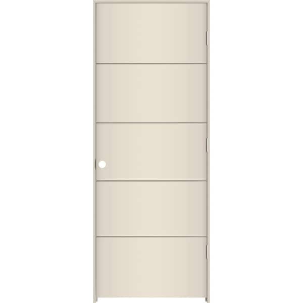 30 in. x 80 in. Left-Hand Hollow Core Primed Composite Single Prehung Interior Door