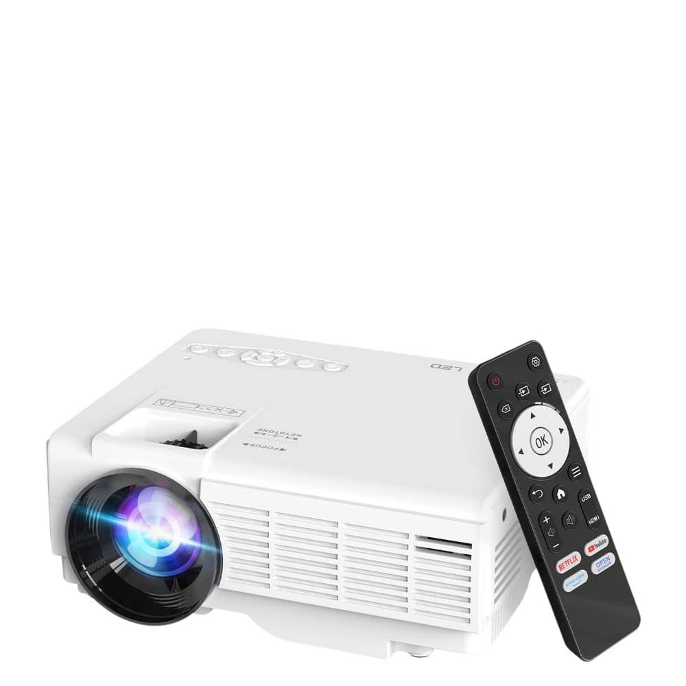 Vrbgify 1024 x 768 Full HD 1080P Portable Projector with 200 Lumens, 5G ...