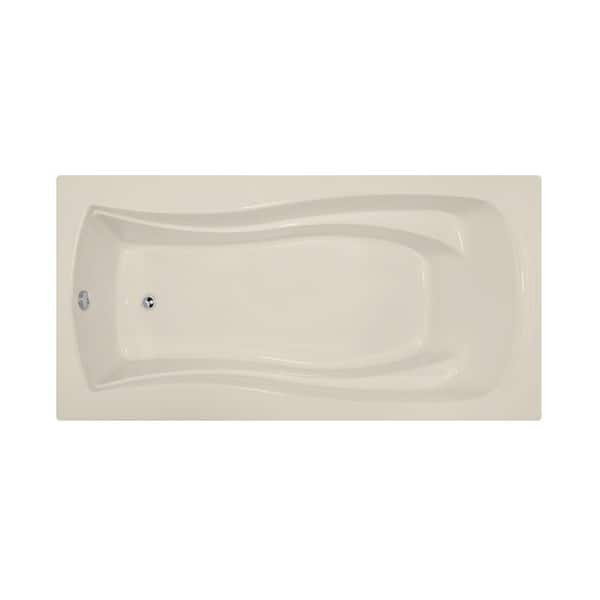 Hydro Systems Charlotte 72 in. Acrylic Rectangular Drop-in Whirlpool and Air Bath Bathtub in Biscuit