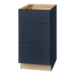 Avondale 18 in. W x 24 in. D x 34.5 in. H Ready to Assemble Plywood Shaker Drawer Base Kitchen Cabinet in Ink Blue