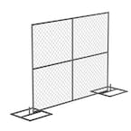 HRAIL 72 in. Galvanized Silver Construction Barrier - Starter Unit Chainlink Without Slats