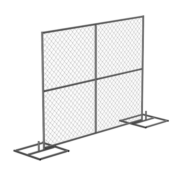 Vestil HRAIL 72 in. Galvanized Silver Construction Barrier - Starter Unit Chainlink Without Slats