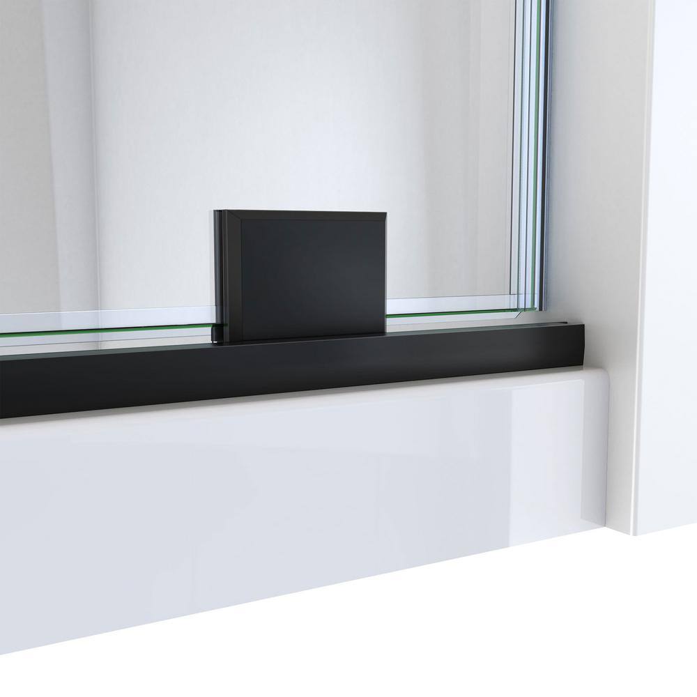 Mirage-X 56-60 inch Satin Black Frameless Sliding Shower Door