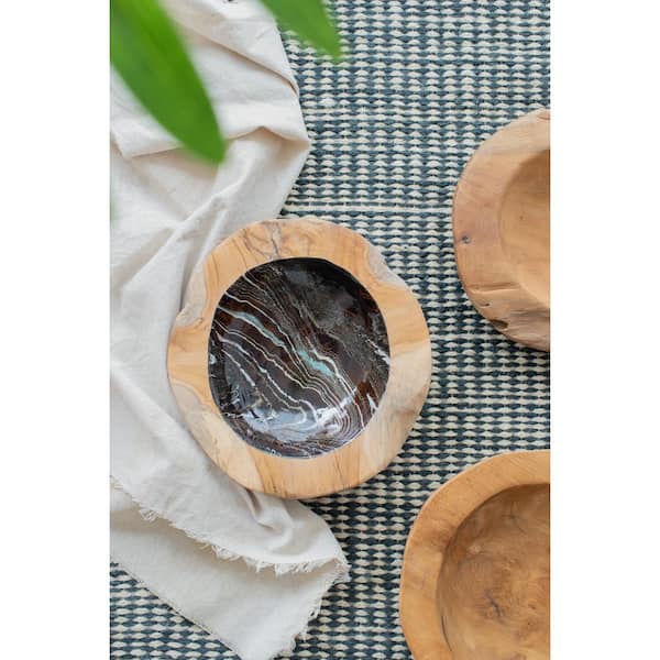 A & B Home Brown, Black Bowl