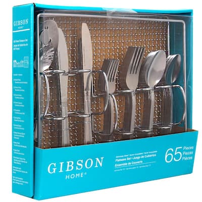 GIBSON HOME Stravidia 20-Piece Flatware Set in Black Stainless Steel  985119681M - The Home Depot