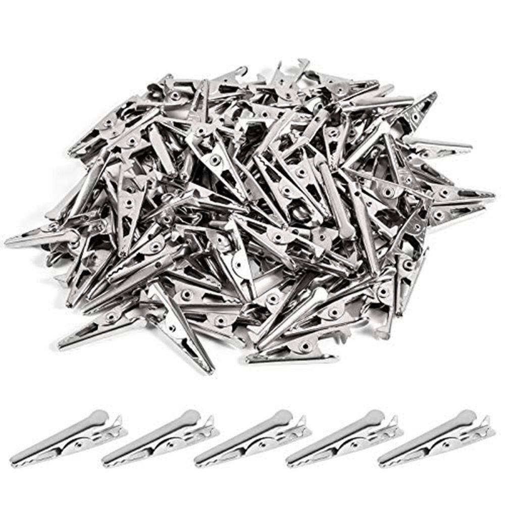 100-Piece Mini Series 27mm Metal Alligator Clips Silver Tone Nickel Plated Crocodile Clamps for Lab Testing Work price history on PriceWatchPro