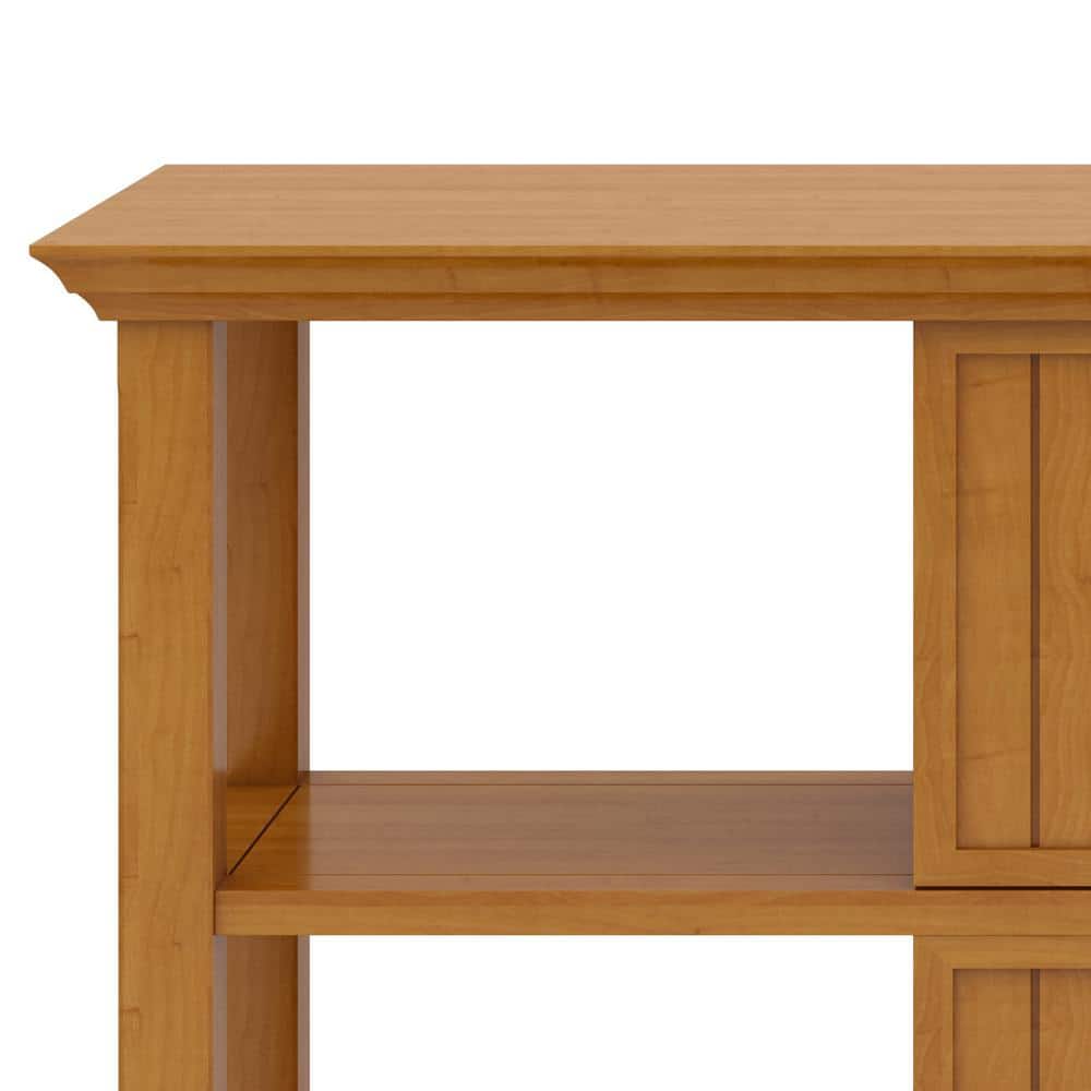 Acadian Light Golden Brown Solid Wood Console with Storage
