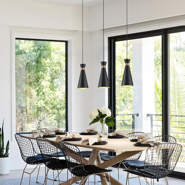 GoYeel (Set of 3) 1-Light Minimalist Black and Gold Modern