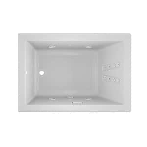 Solna 60 in. x 42 in. Rectangular Whirlpool Bathtub with Left Drain in White
