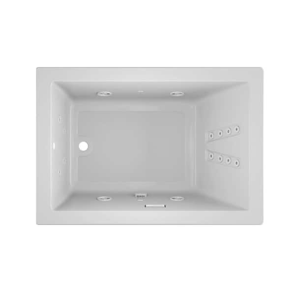 Solna 60 in. x 42 in. Rectangular Whirlpool Bathtub with Left Drain in White