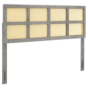 Luana Gray Cane Queen Headboard