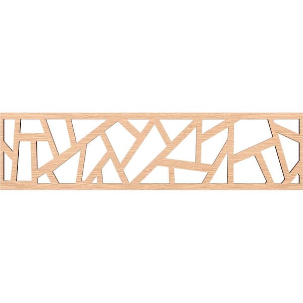 Ekena Millwork Harrisburg Fretwork 0.375 in. D x 47 in. W x 12 in. L Red Oak Wood Panel Moulding