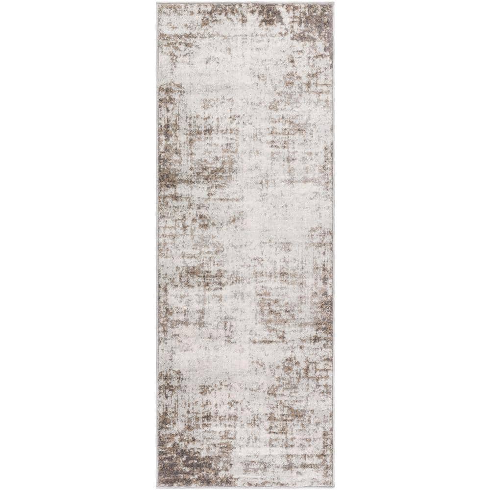 Hathor Brown 3 ft. x 7 ft. Modern Abstract Polypropylene Runner Area Rug price history on PriceWatchPro