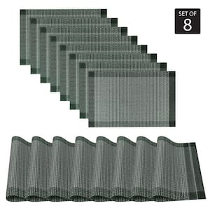 Palermo 13 in. x 19'' In. Blues and River Blue PVC Placemats Set of 8