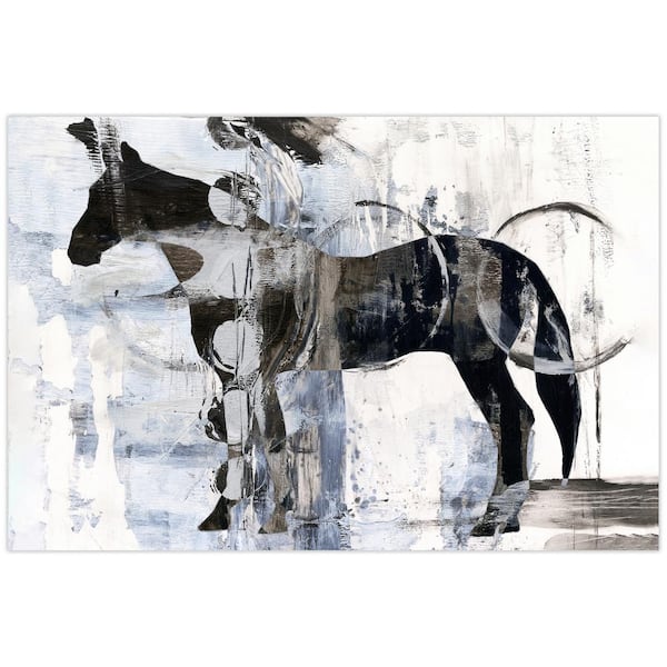 Empire Art Direct in. Equestrian Essence I in.  Horse Free Floating Reverse Unframed Printed Tempered Art Glass Wall Art 48 in. x 32 in.