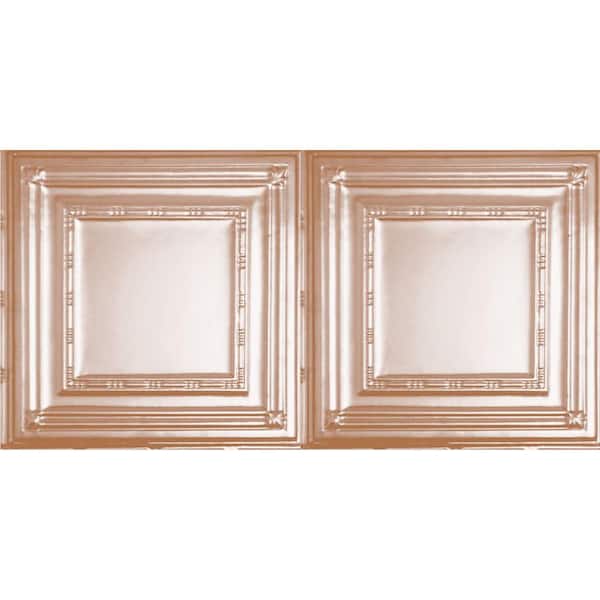 Shanko 2 ft. x 4 ft. Glue Up or Nail Up Tin Ceiling Tile in Satin Copper (24 sq. ft./case)