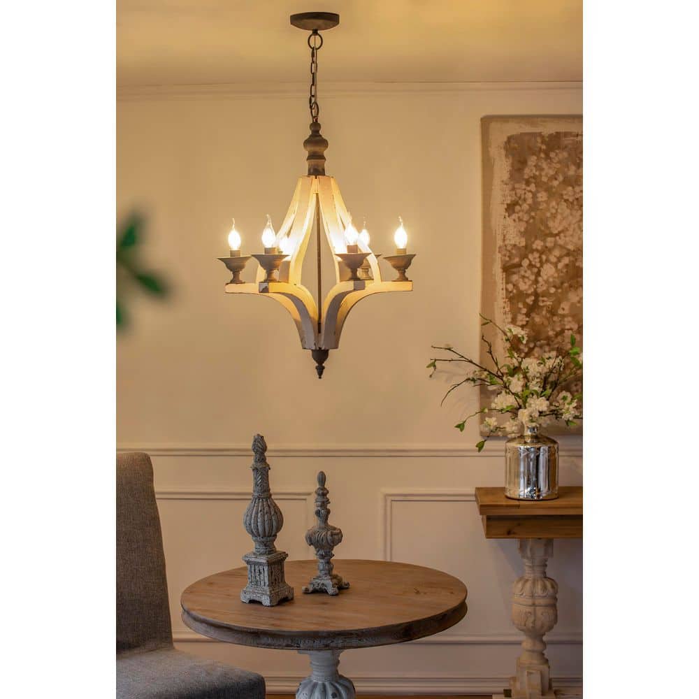 6-Light No Decorative Accents Lantern Geometric Chandelier for Kitchen with No Bulbs Included price history on PriceWatchPro