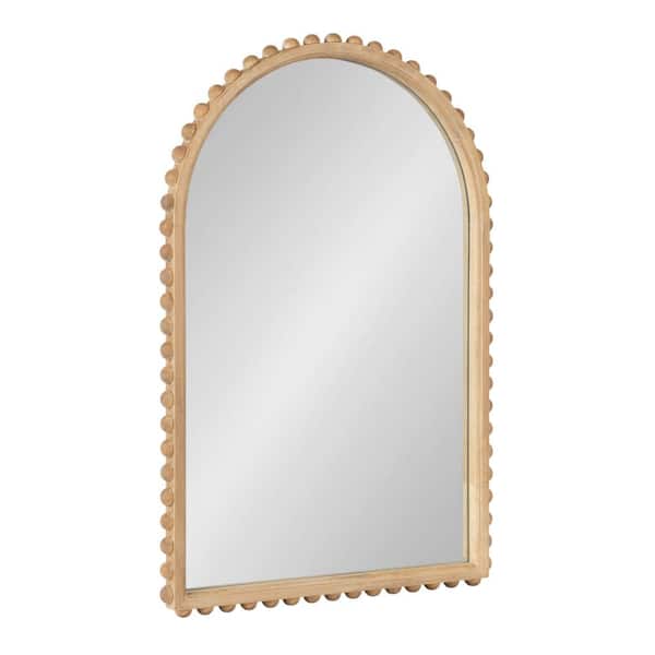 Kate and Laurel Beadbrook Natural 20 in. W x 30 in. H Arch Wood Framed Mirror