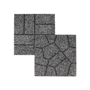 16 in. x 16 in. x 3/4 in. Black/Gray Blended Dual-Sided Rubber Paver (60-Pack)