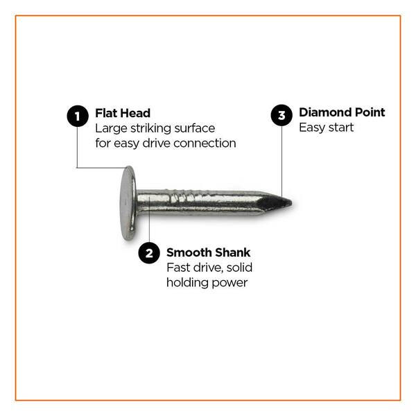 Pro-Fit 3 in. Electro-Galvanized Nail 1 lb Pro-Fit 3 in. Electro-Galvanized Nail 1 lb