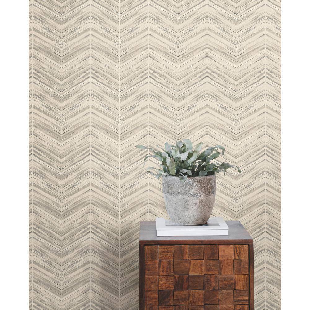 Cream Chevron Pre-pasted Washable Wallpaper Roll