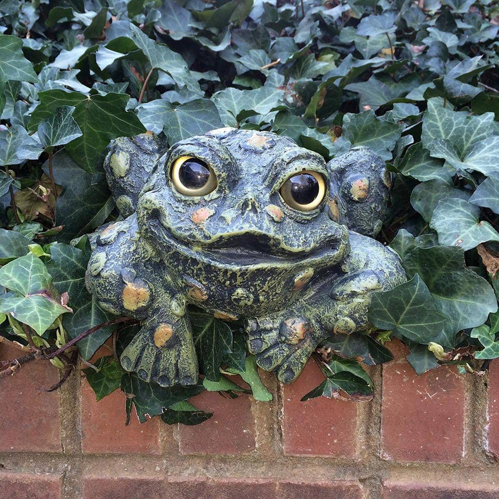 Large Hand-Painted Resin Toad Hollow Shelf-Sitter Statue