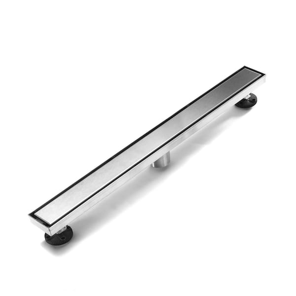 32 in. 304 Stainless Steel Linear Drain for Fast Drainage, Floor Drain for Bathroom in Brushed Nickel