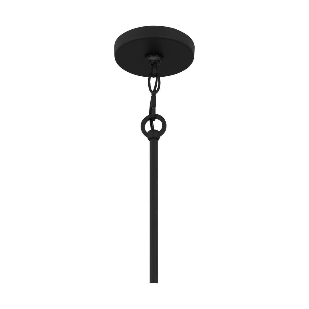 McIntire Matte Black 9-Light Chandelier with Clear Seedy Glass