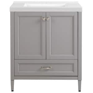 Claxby 31 in. W x 22 in. D x 37 in. H Vanity in Sterling Gray with Cultured Marble Vanity Top in White with White Sink