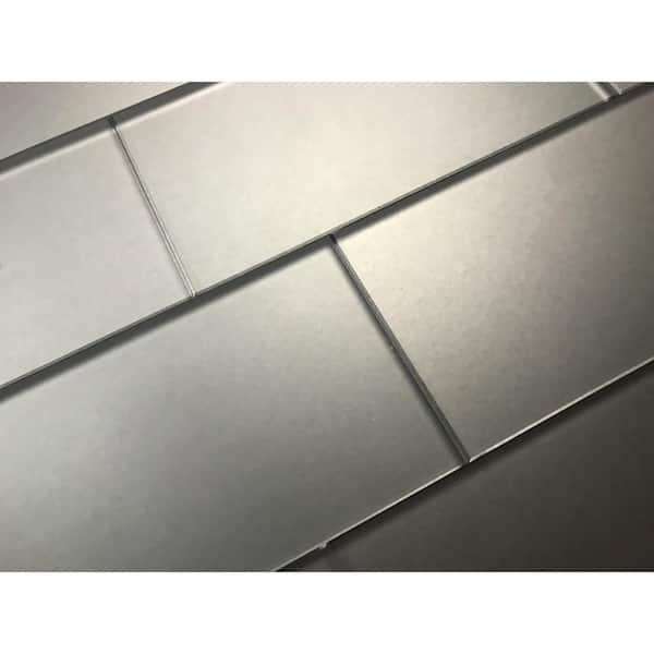 Glacier Black 4X16 Frosted Glass Tile