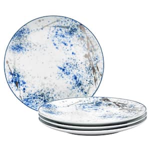 Blue Nebula 10.5 in. (Blue) Porcelain Dinner Plates, (Set of 4)