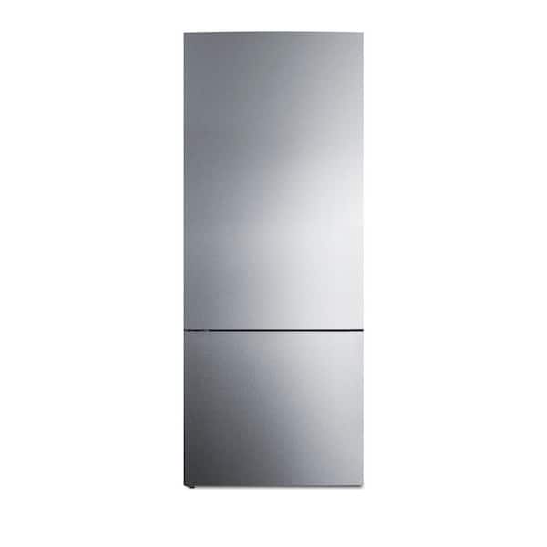 Summit Appliance 28 in. 14.6 cu. ft. Bottom Freezer Refrigerator in Stainless Steel Counter Depth