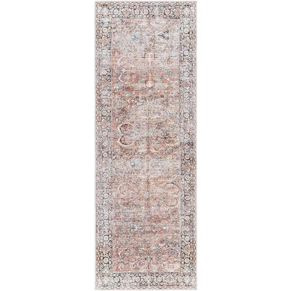 Livabliss Elyse Rust 3 ft. x 7 ft. Runner Indoor Oriental Machine Washable Area Rug S00161060155