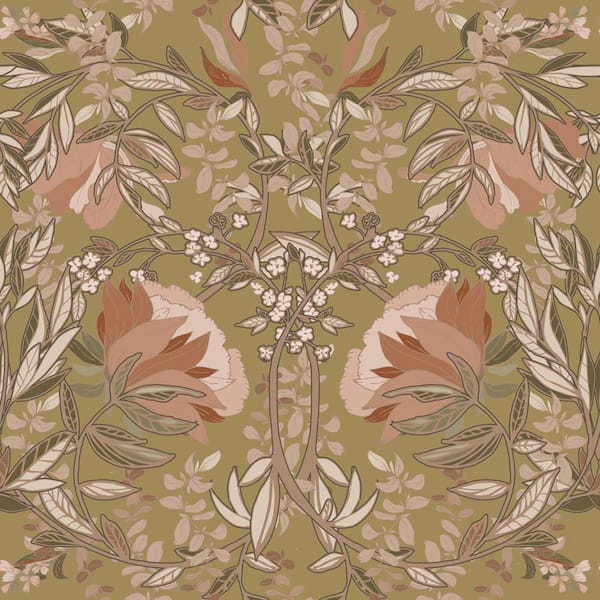 ESTA Home Gold Ester Nouveau Blooms Wallpaper Sample