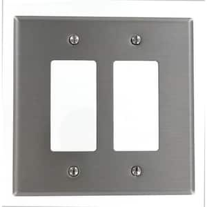 Stainless Steel 2-Gang Decorator/Rocker Wall Plate (1-Pack)