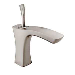 Tesla Single Hole Single-Handle Bathroom Faucet with Metal Drain Assembly in Stainless