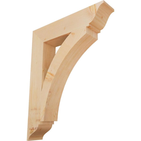 Ekena Millwork 5.5 in. x 38 in. x 30 in. Douglas Fir Thorton Traditional Smooth Bracket