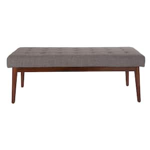 West Park Cement Fabric with Coffeeed Legs Bench