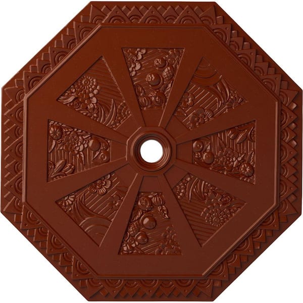 Ekena Millwork 1-1/8 in. x 29-1/8 in. x 29-1/8 in. Polyurethane Spring Octagonal Ceiling Medallion, Firebrick