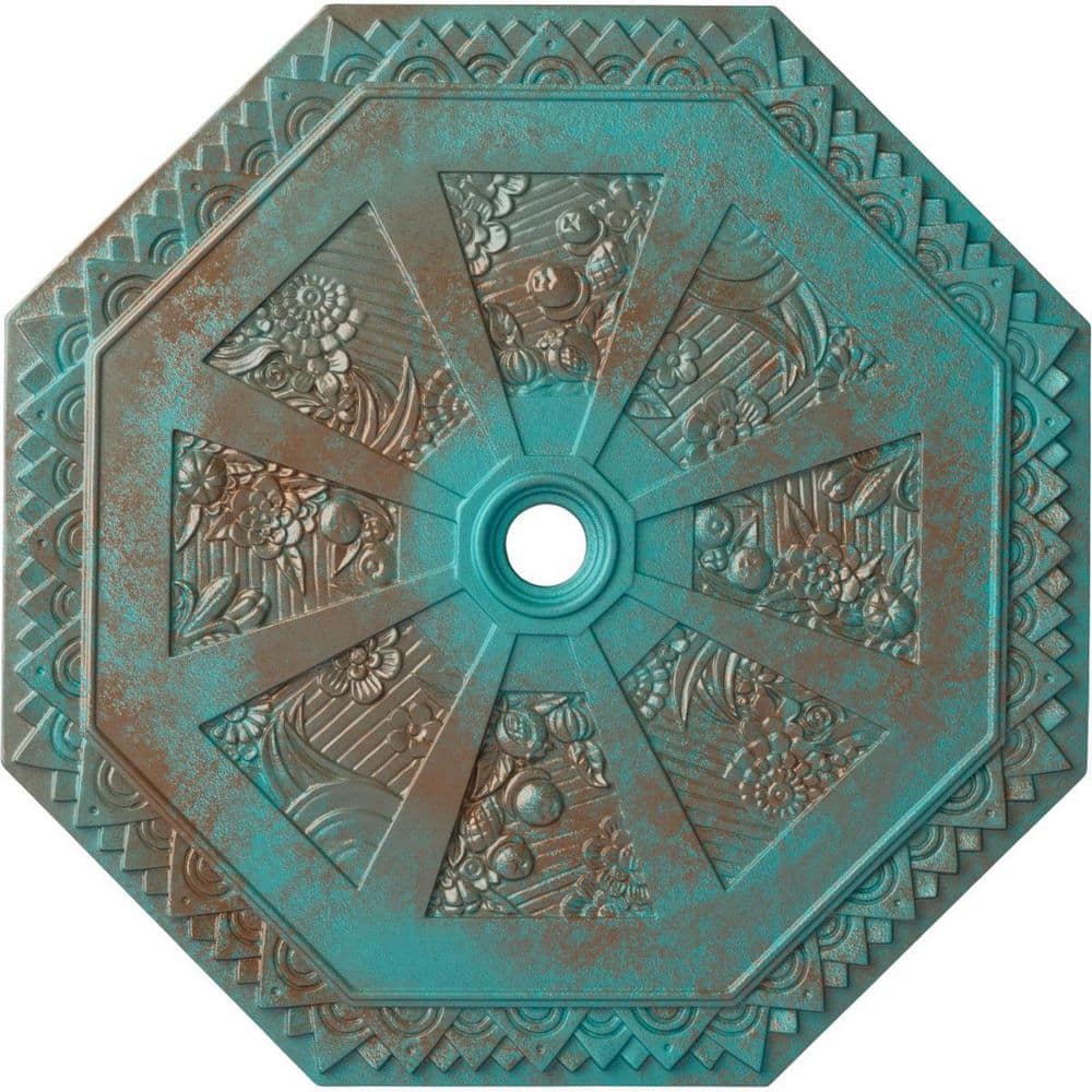 1-1/8 in. x 29-1/8 in. x 29-1/8 in. Polyurethane Spring Octagonal Ceiling Medallion, Copper Green Patina price history on PriceWatchPro