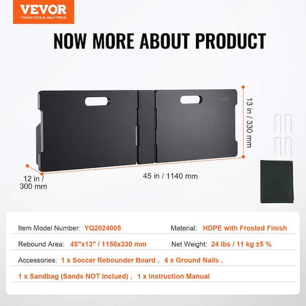 VEVOR Foldable Soccer Rebound Board - 40” X 16” HDPE Training Wall With 2 Angles, Portable For Drills