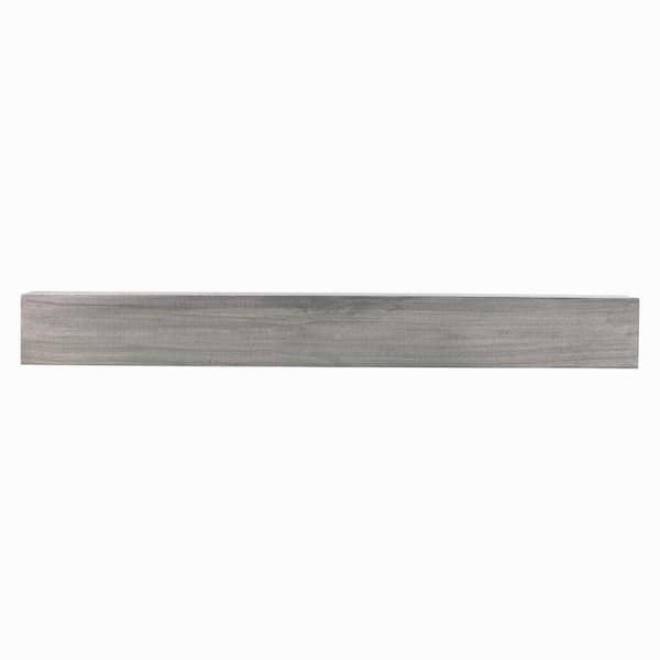 Dogberry Collections 48 in. W x 5.5 in. H x 6.25 in. D Modern Farmhouse Ash Gray Cap-Shelf Mantel