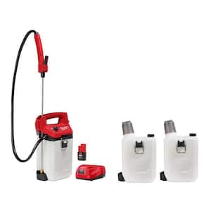 M12 12-Volt 2 Gal. Lithium-Ion Cordless Handheld Sprayer Kit with 2.0 Ah Battery and Charger, (2) Extra 2 Gal. Tank