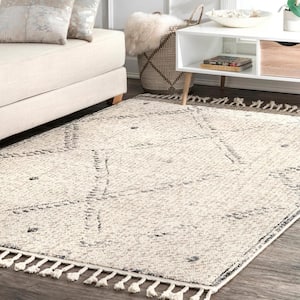 Camilla Moroccan Tassel Ivory 6 ft. x 9 ft. Area Rug
