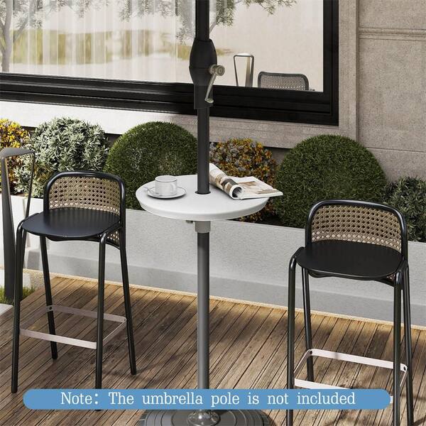 Costway 20 in. Outdoor Adjustable Umbrella Table for 1.5 in. and