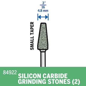 3/16 in. Rotary Tool Cone Silicon Carbide Grinding Stone for Stone, Glass, Ceramic, Porcelain, Gemstone (2-Pack)